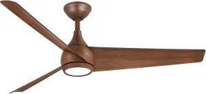 MINKA-AIRE F678L-DK Twist 52" Ceiling Fan with LED Lights and Remote Control, Distressed Koa
