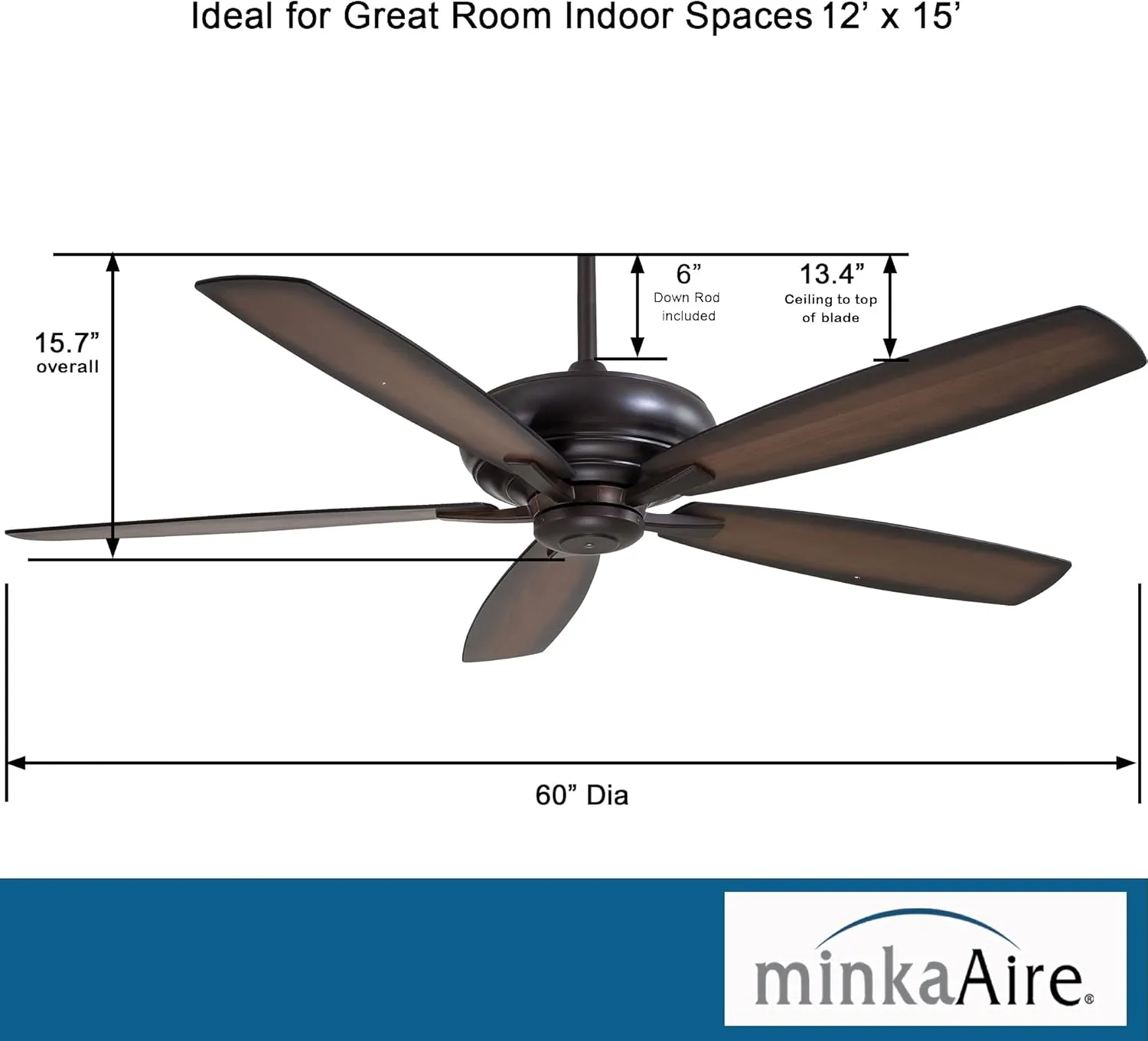Minka-Aire F689-KA Kola-XL 60 Inch Ceiling Fan in Kocoa Finish