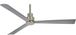 MINKA-AIRE F787 Simple 52 Inch Outdoor 3 Blade Ceiling Fan with DC Motor (Brushed Nickel Wet)
