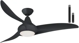MINKA-AIRE F845-CL Light Wave LED 44" Black Low Profile Ceiling Fan with Light, Remote Control and 3.5 Inch Downrod