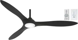 MINKA-AIRE F868L-CL/CL Sleek 60" Smart Ceiling Fan with LED Light in Coal Black finish, Remote, and Wall Control