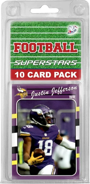 Minnesota Vikings- (10) Card Pack NFL Football Different Viking Superstars Starter Kit! Comes in Souvenir Case! Great Mix of Modern & Vintage Players for the Super Vikings Fan! By 3bros