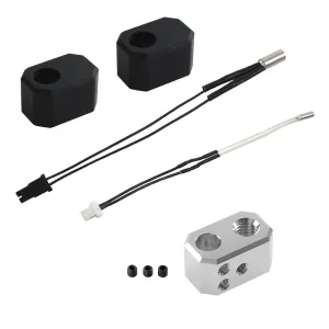 MK4 Heating Block Kit,3D Printer Xirbbo Hotend 24V 40W Heating Cartridge, Heating Block and Silicone Sleeve Accessories for Prusa i3 MK4 3D Printer Thermistors Heater Element with Silicone Socks 2pcs