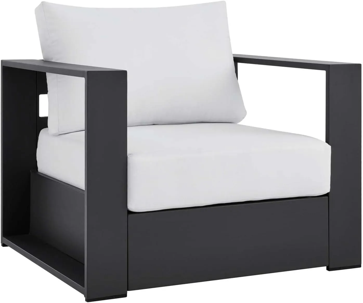 Modway Tahoe Aluminum 4-Piece Outdoor Patio Set in Gray White