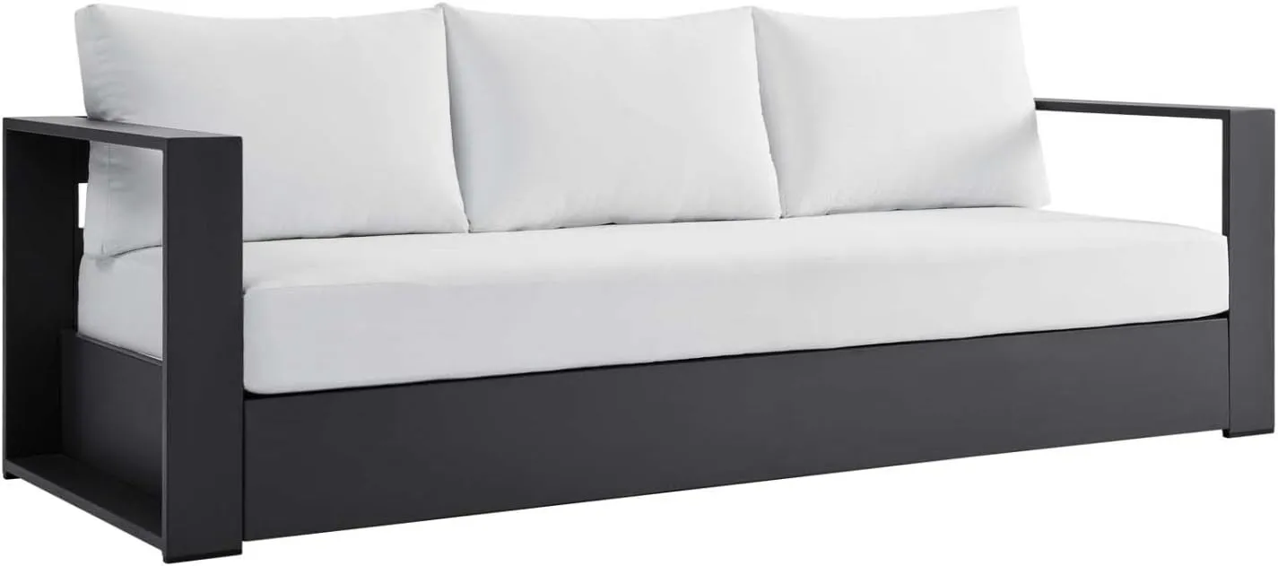 Modway Tahoe Aluminum 4-Piece Outdoor Patio Set in Gray White