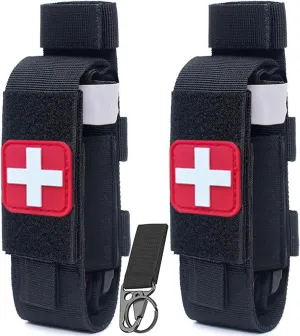 Molle Tourniquets Holder 2PS Medical Cross Stickers Tourniquet Pouch Small Trauma Kit (2PS)