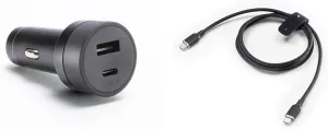 mophie 42W Dual USB-C   USB-A Car Charger, 60W Power Delivery USB-C to USB-C 2m Cable