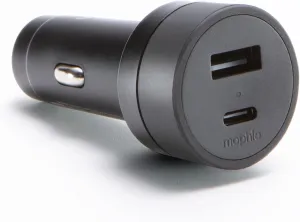 Mophie 42W Dual USB-C   USB-A Car Charger, Universal AUX Compatibility, LED Indicator, Fast Charging, Multi-Device