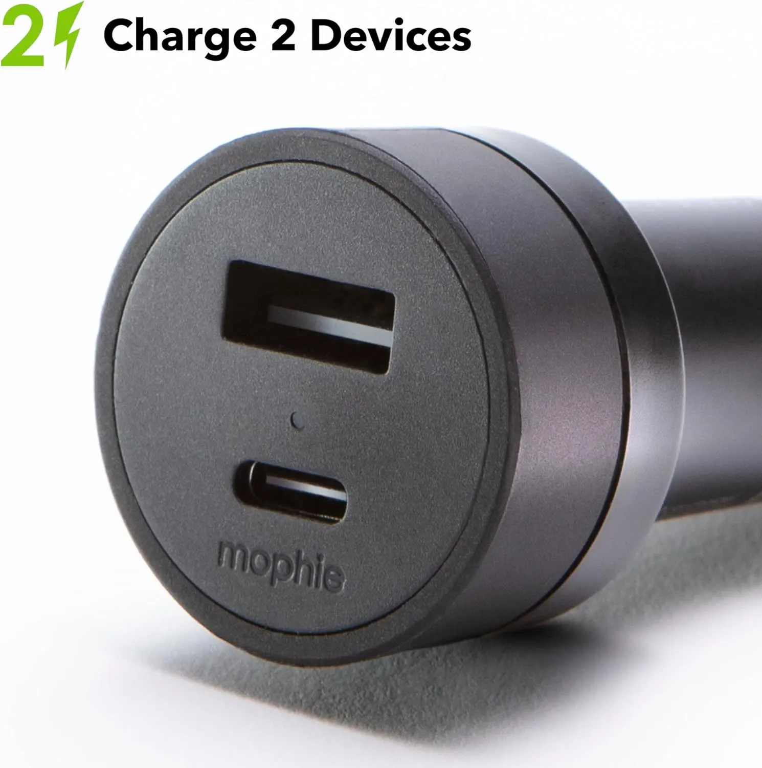Mophie 42W Dual USB-C   USB-A Car Charger, Universal AUX Compatibility, LED Indicator, Fast Charging, Multi-Device