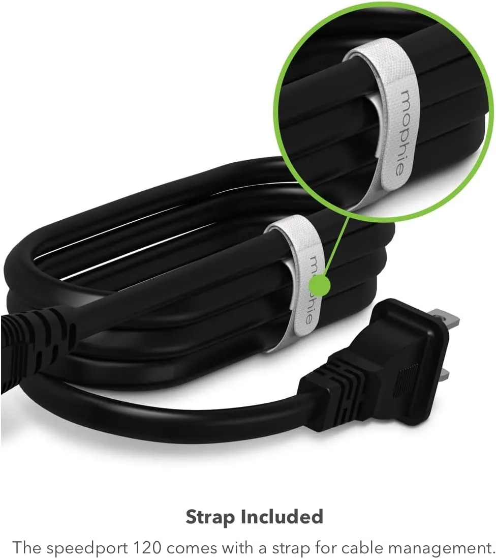Mophie speedport 120 USB-C Charger GaN 120W, 4-Port Fast Compact Wall Charger for MacBook Pro/Air, iPad Pro, Samsung Galaxy S25/S24, Dell XPS 13, Google Pixel 9, iPhone 14/13/12 Pro, and More - Black