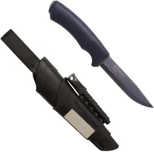 Morakniv Carbon Steel Fixed-Blade Bushcraft Survival Knife with Sheath and Fire Starter, Black, 4.3 Inch
