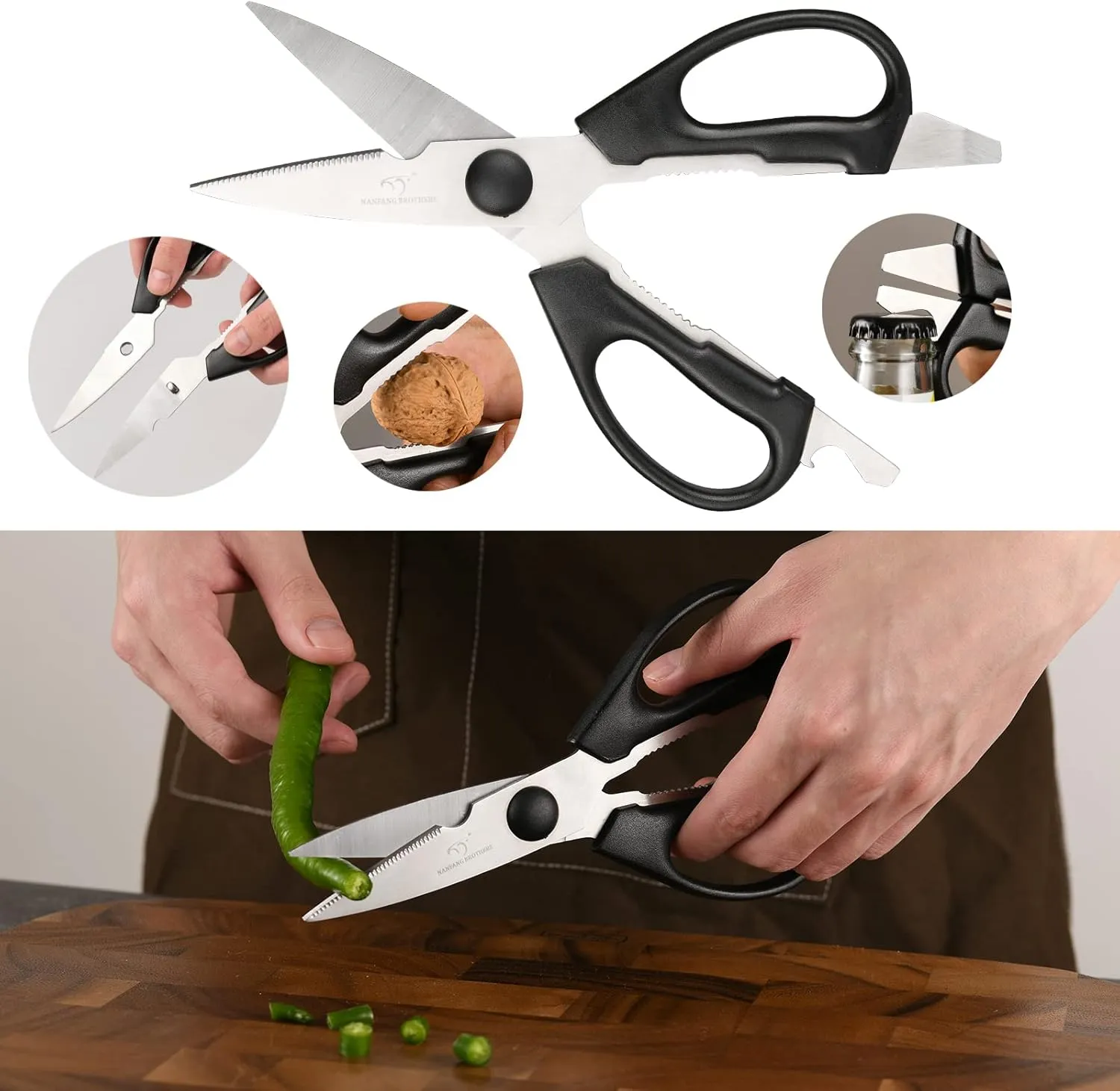 NANFANG BROTHERS Knife Sets for Kitchen with Block, Damascus Kitchen Knife Set with Block, ABS Ergonomic Handle for Chef Knife Set and Kitchen Shear