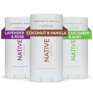 Native Deodorant Contains Naturally Derived Ingredients, 72 Hour Odor Control | Deodorant for Women and Men, Aluminum Free with Baking Soda, Coconut Oil and Shea Butter | Classic (3-pack)