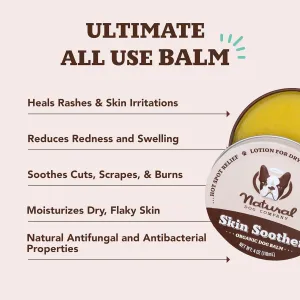 Natural Dog Company Skin Soother Bundle, Includes 2oz Tin   0.15oz Stick, All Natural Healing Balm for Dogs, Relieves Dry, Itchy Skin, Treats Skin Irritations, Wounds, Hot Spots, Dermatitis