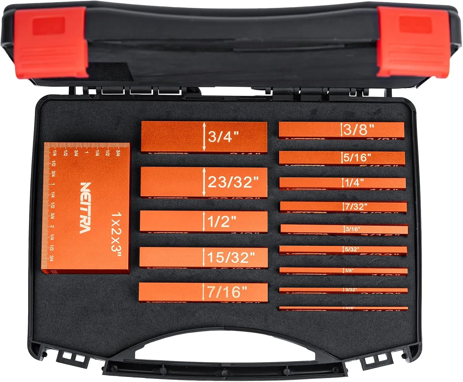 Neitra Setup Blocks Woodworking - 15 PCS Aluminum Height Gauge Blocks Set - Woodworking Measuring Tools Precision Setup Bars for Router and Table Saw