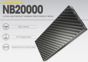 NITECORE NB20000 POWERBANK 20,000mAh. 45W Fastcharge