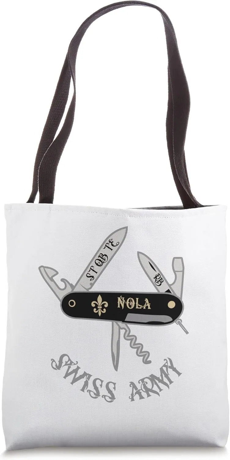 NOLA Louisiana Everyone Loves New Orleans Swiss Army Knife Tote Bag