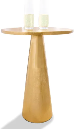 OBJET D'ART Small Round Bronze Side Table, Deborah, 21" Height, Vintage Metal Accent, Side, Pedestal, Coctail and Drink Tables for Living Room and Small Spaces