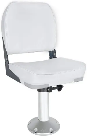 Oceansouth FOLDING BOAT SEAT WITH FIXED 13" SEAT PEDESTAL WHITE fishing folding chair accessories kayak boat seats seat covers back pack canoe paddle board waterproof cushions boating