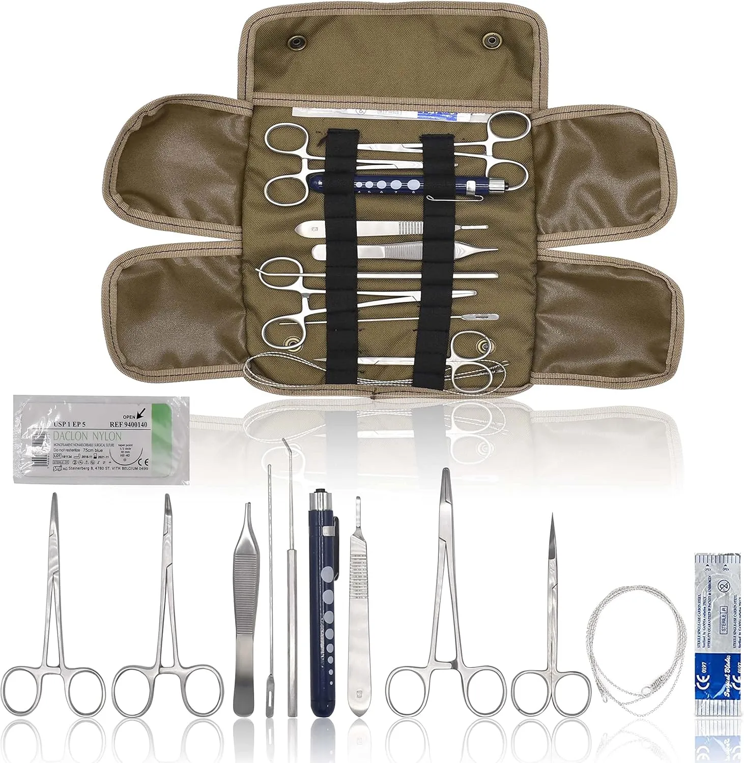 OdontoMed2011 20 PC U.S. Military Style Surplus Emergency/Survival Kit - Bleed CONTOL Kit - Military Style First Aid Kit - Molle Pouch MLT-04