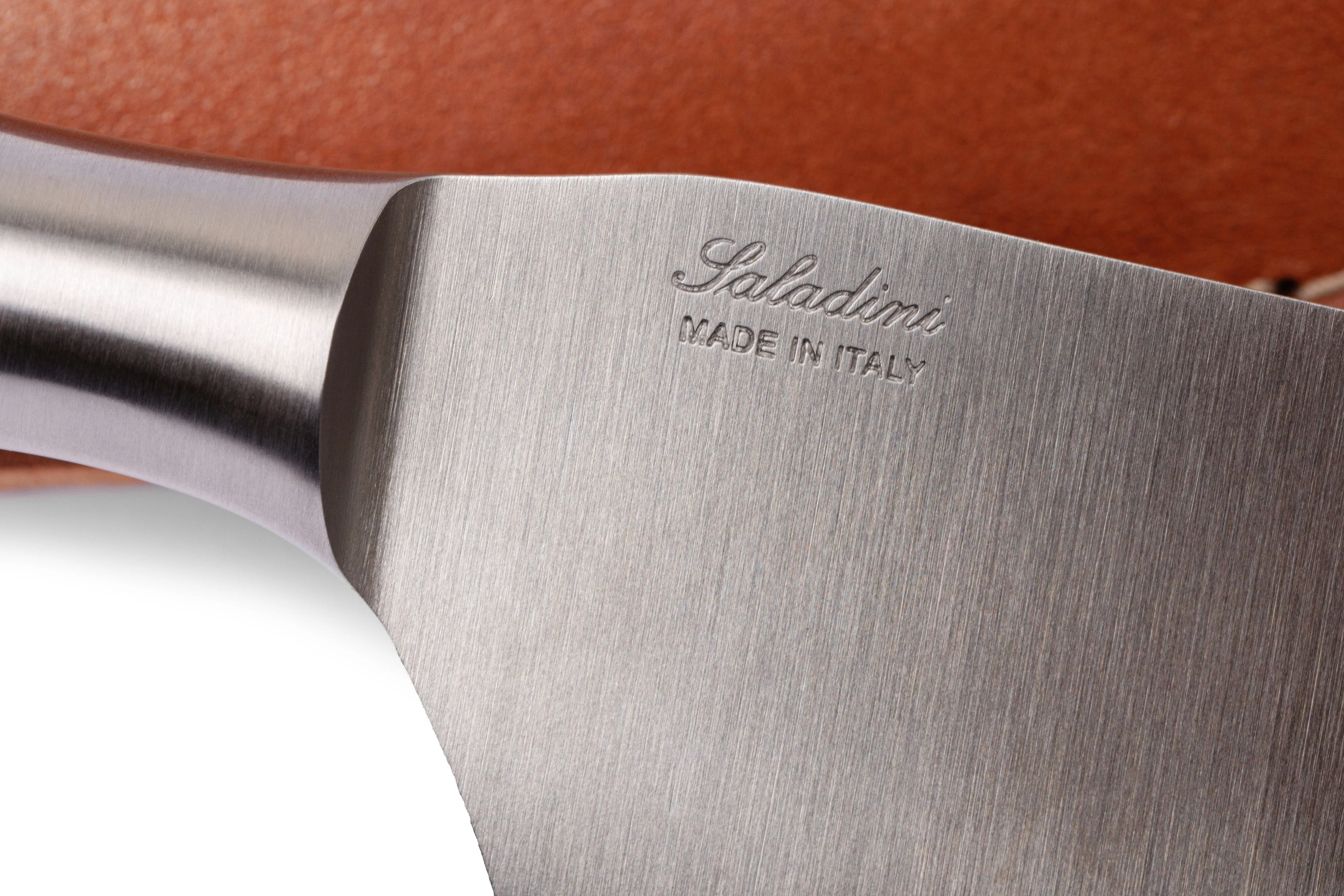 Olive   Steel Chefs Knife w/ Leather Sheath