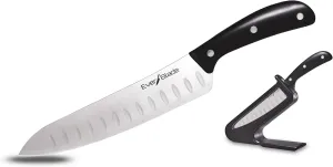 Ontel EverBlade Self Sharpening Professional Chef Knife, German Steel Kitchen Knife in Knife Block with Convex Edge for Easy Slicing, Versatile & Durable