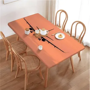OOzie Multicolor Elastic Fitted Picnic Table Cover Jet Planes Aviation Plane Silhouette Soft-Touch Fitted Table Cloth, Waterproof Oil-Proof Table Cover Airplane Fits up 4 Foot Tables