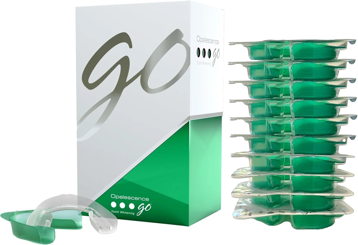 Opalescence Go 15- Prefilled Teeth Whitening Trays - 15% Hydrogen Peroxide - (10 Treatments) Made by Ultradent Products. Teeth Whitening Kit -Mint - 5194-1