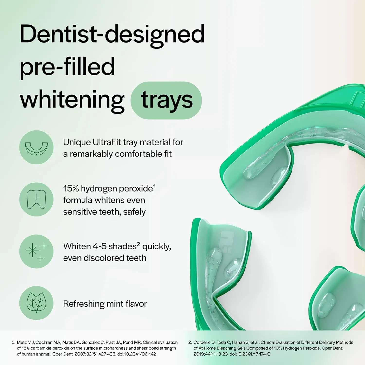 Opalescence Go 15- Prefilled Teeth Whitening Trays - 15% Hydrogen Peroxide - (10 Treatments) Made by Ultradent Products. Teeth Whitening Kit -Mint - 5194-1