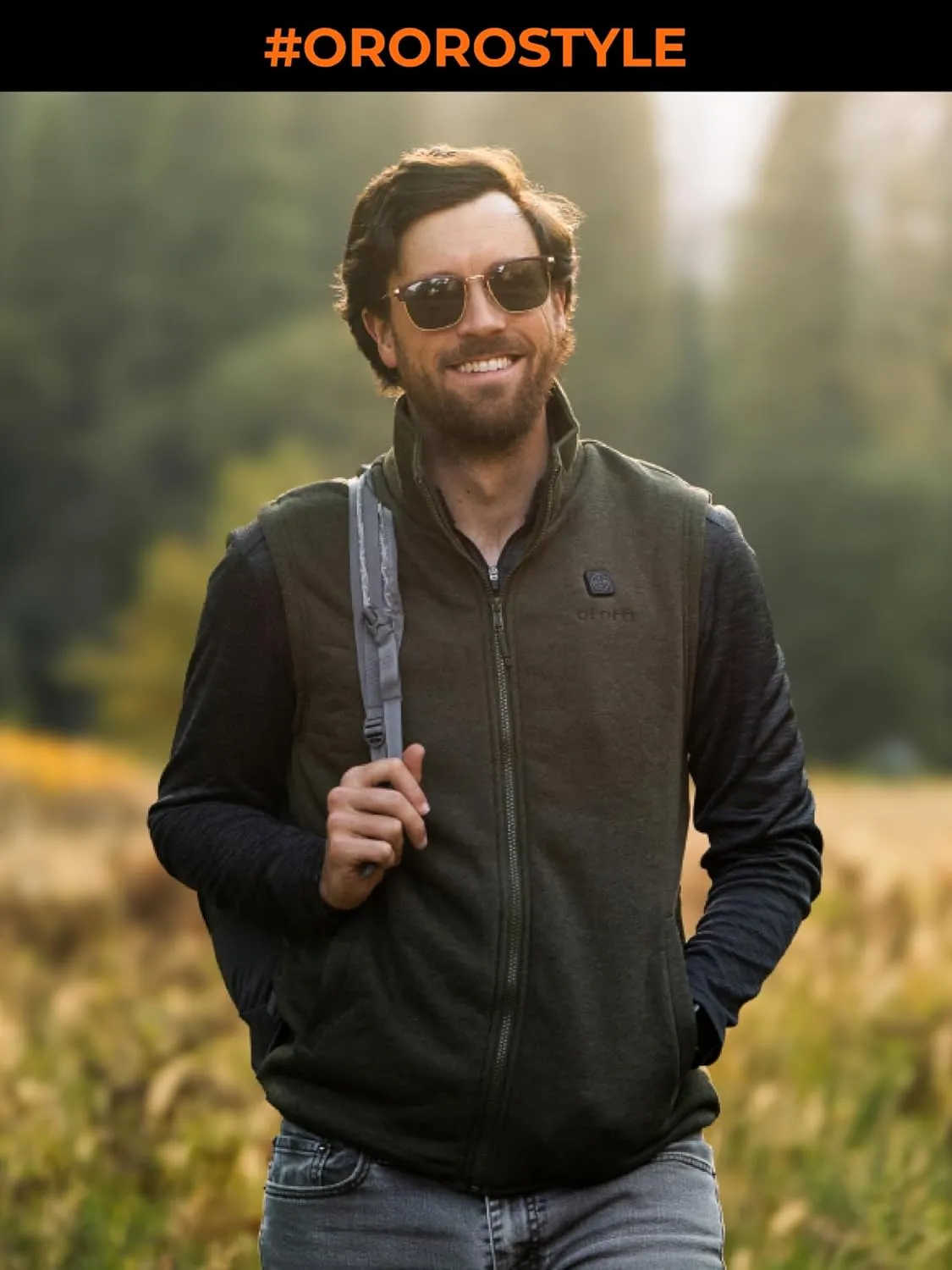 ORORO Men's Heated Vest with Battery, Lightweight Heating Fleece Vest (Charger Not Included)