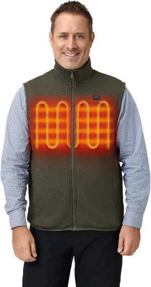 ORORO Men's Heated Vest with Battery, Lightweight Heating Fleece Vest (Charger Not Included)