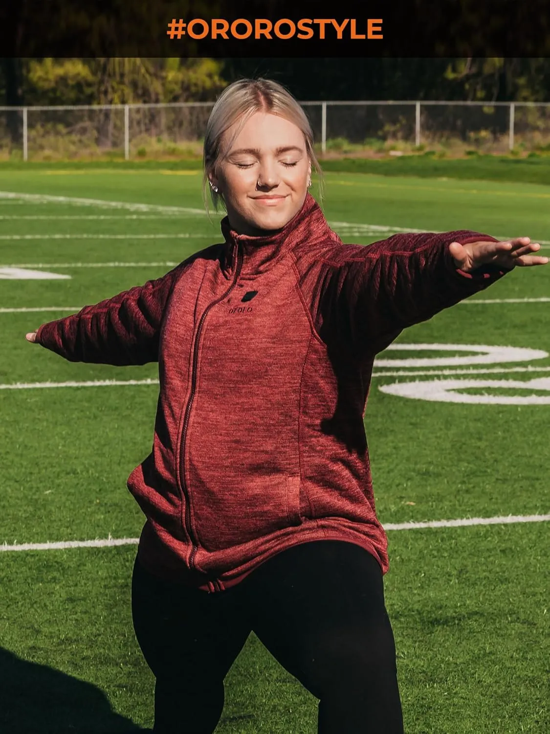 ORORO Women’s Heated Fleece Jacket with Battery, Fleece Heating Jacket (Charger Not Included)