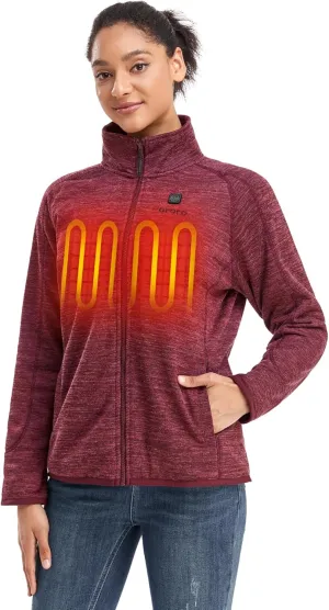 ORORO Women’s Heated Fleece Jacket with Battery, Fleece Heating Jacket (Charger Not Included)