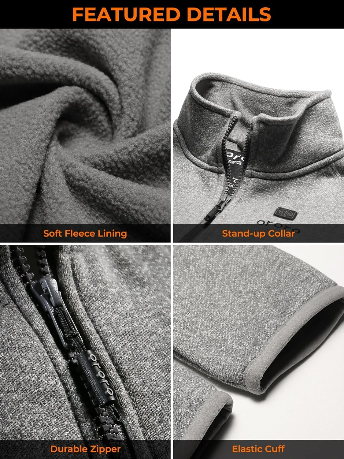ORORO Women’s Heated Fleece Jacket with Battery, Fleece Heating Jacket (Charger Not Included)