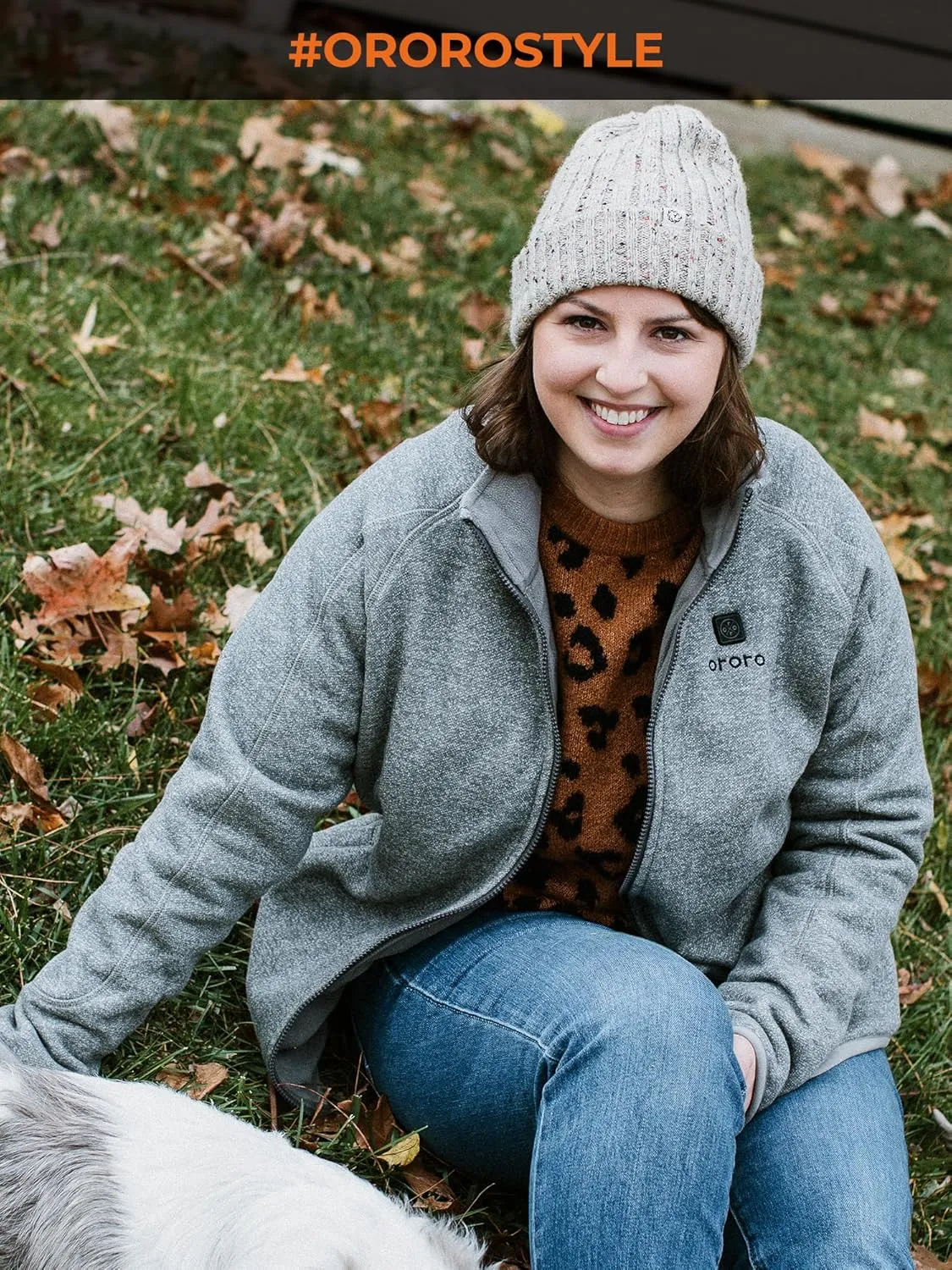 ORORO Women’s Heated Fleece Jacket with Battery, Fleece Heating Jacket (Charger Not Included)