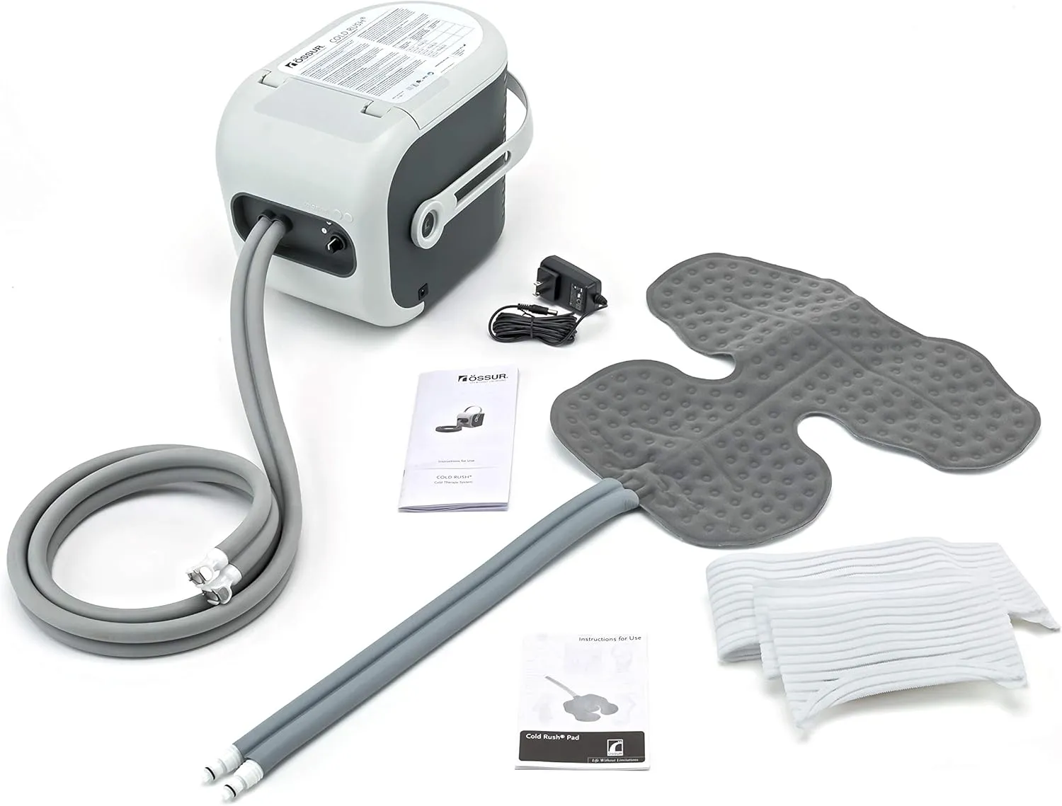 Ossur Cold Rush Therapy Machine System with Large Shoulder Pad- Ergonomic, Adjustable Wrap Pad Included- Quiet, Lightweight and Strong Cryotherapy Freeze Kit Pump