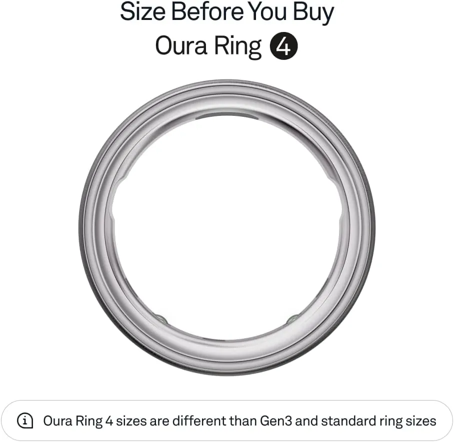 Oura Ring 4 - Brushed Silver - Size 9 - Smart Ring - Size First with Oura Ring 4 Sizing Kit - Sleep Tracking Wearable - Heart Rate - Fitness Tracker - Up to 8 Days of Battery Life