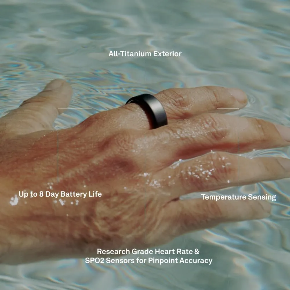 Oura Ring 4 - Brushed Silver - Size 9 - Smart Ring - Size First with Oura Ring 4 Sizing Kit - Sleep Tracking Wearable - Heart Rate - Fitness Tracker - Up to 8 Days of Battery Life