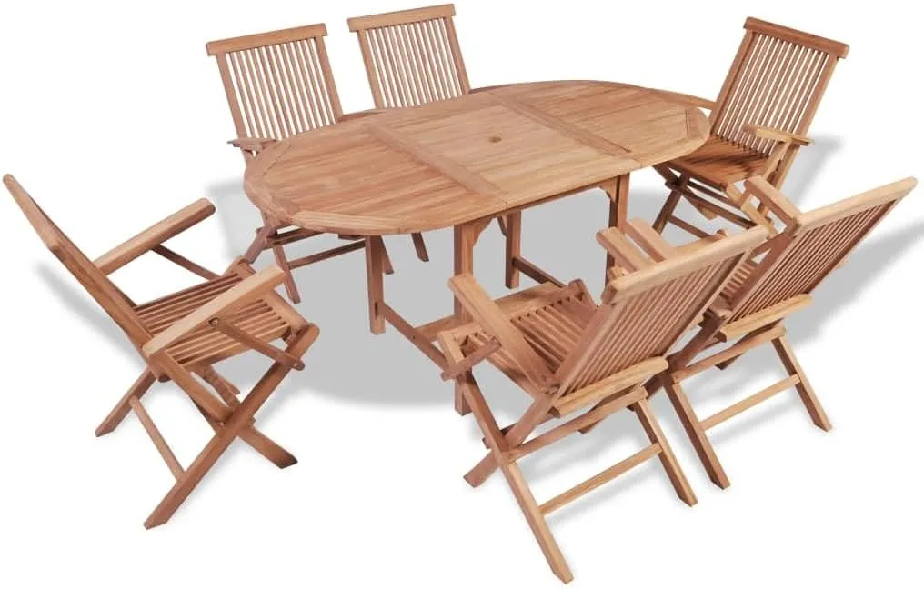 Outdoor Furniture Sets Clearance,B-Ware 7 Piece Patio Dining Set Solid TeakDesigned for Camping, Resting, Outdoors.