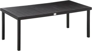 Outsunny 75" x 35" Outdoor Dining Table for 8 People, Rectangular Aluminum Frame Garden Table with All-Weather Faux Wood Top for Garden, Lawn, Patio, Black