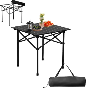 Outvita Beach Picnic Table, Lightweight Roll Up Low Camping Table, Portable Folding Table with Carrying Bag for Outdoor, BBQ, Sand, Picnic, Party, Patio 20 Inches