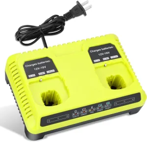 P117 Dual 18V Charger Station for Ryobi 18V Battery, Charger Replace for Ryobi Battery Charger P118, Compatible for 12V-18 Volt ONE  Batteries