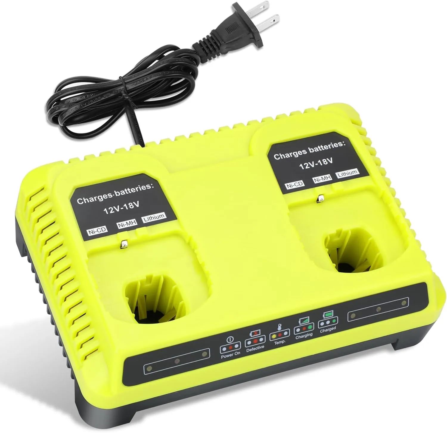 P117 Dual 18V Charger Station for Ryobi 18V Battery, Charger Replace for Ryobi Battery Charger P118, Compatible for 12V-18 Volt ONE  Batteries