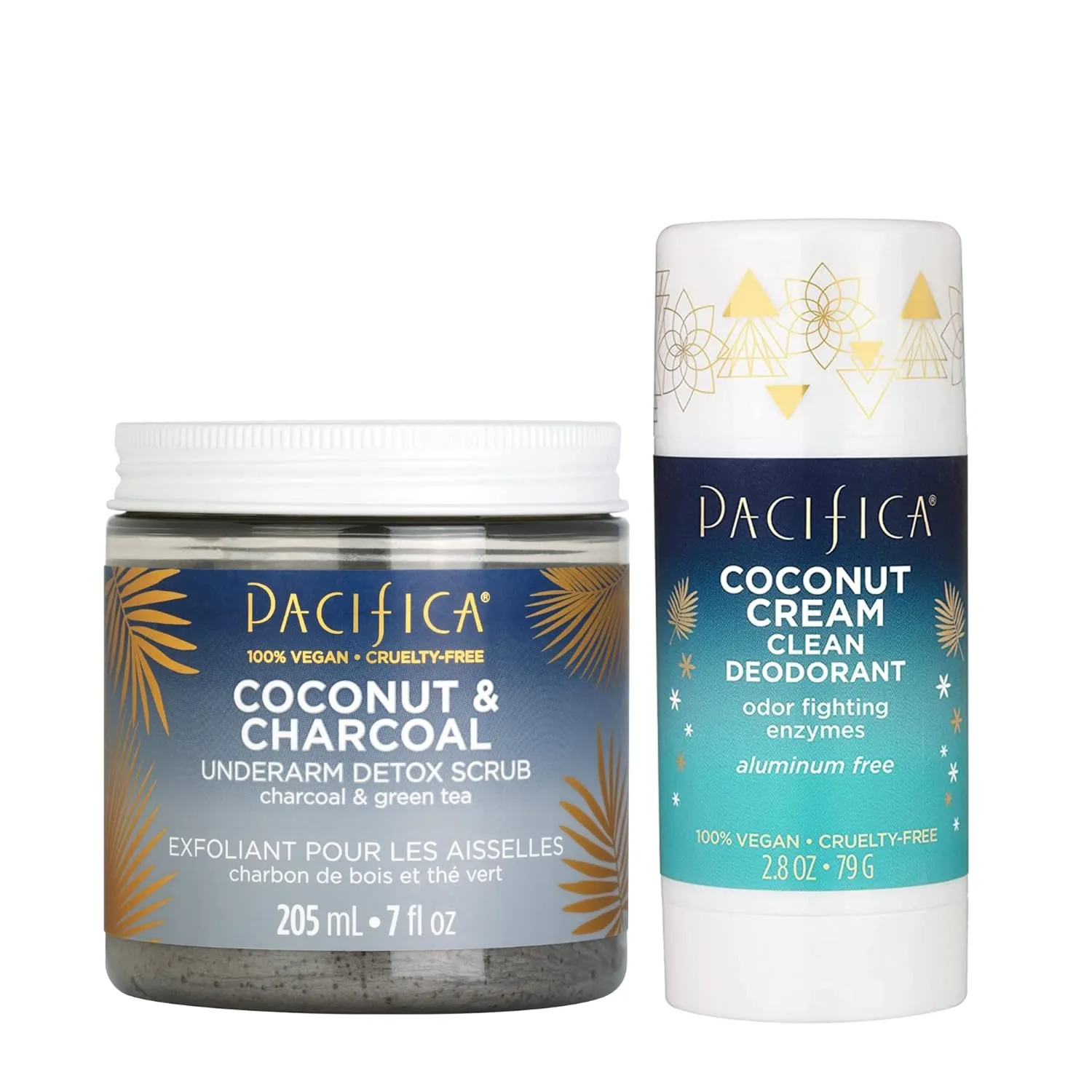 Pacifica Beauty Coconut and Charcoal Underarm Detox Scrub for Natural Deodorant Users, Non Aluminum, Safe for Sensitive Skin, 100% Vegan & Cruelty Free   Clean Beauty, Fresh, 2 Count