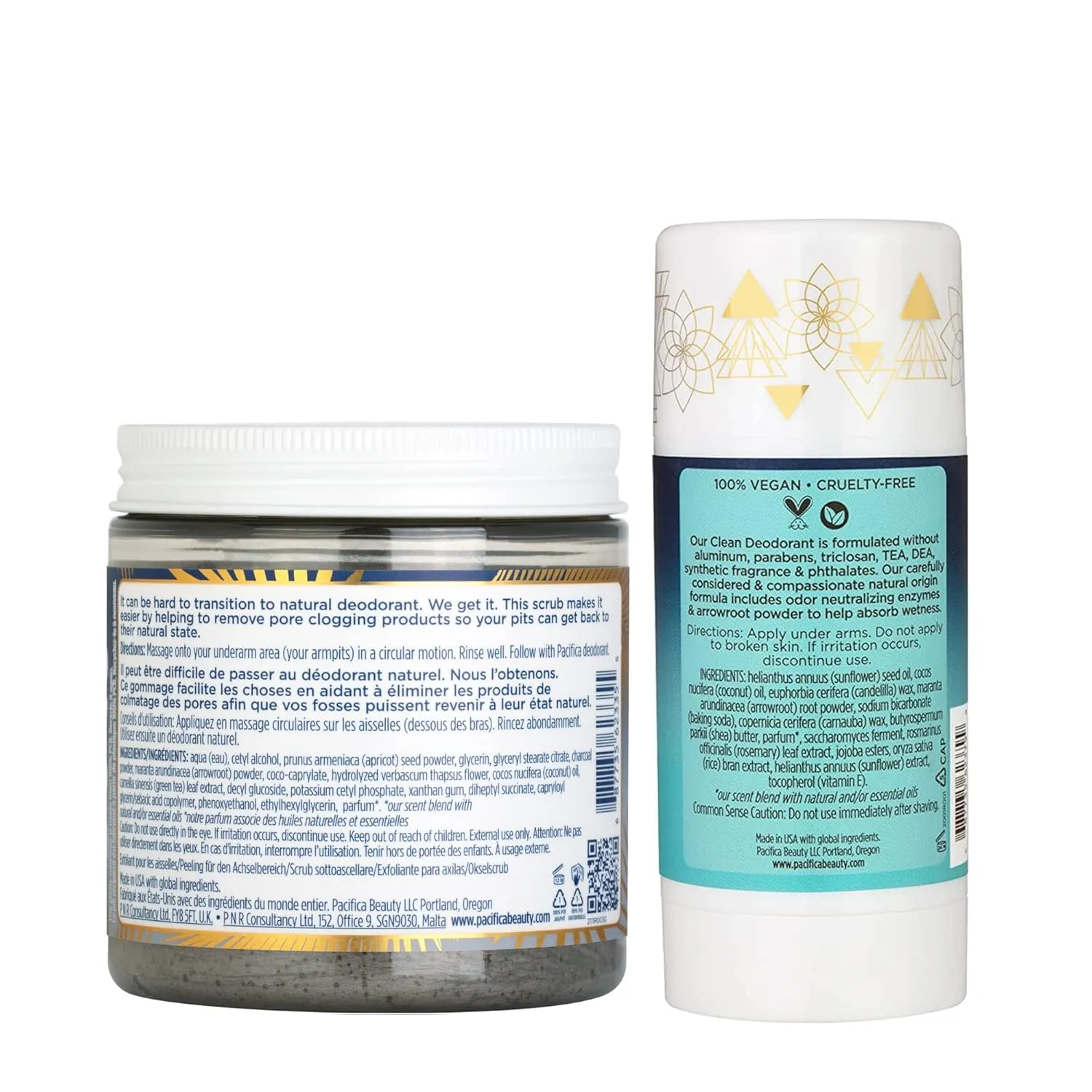 Pacifica Beauty Coconut and Charcoal Underarm Detox Scrub for Natural Deodorant Users, Non Aluminum, Safe for Sensitive Skin, 100% Vegan & Cruelty Free   Clean Beauty, Fresh, 2 Count