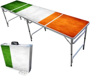 PARTYPONG 8-Foot Folding Beer Pong Table - Shenanigans Edition (Base Model)