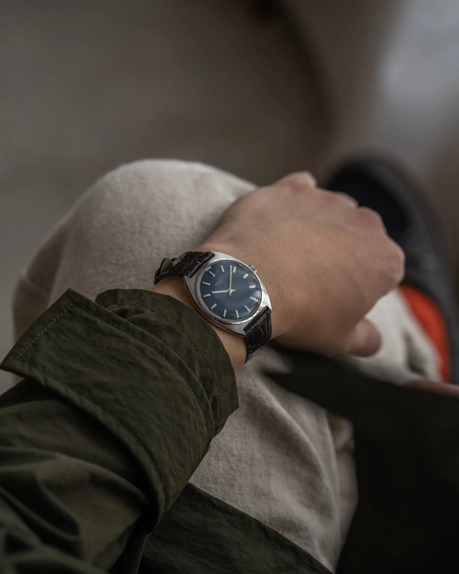 Patek Philippe カラトラバ 3574 SS ブルーダイアル アーカイブ付き