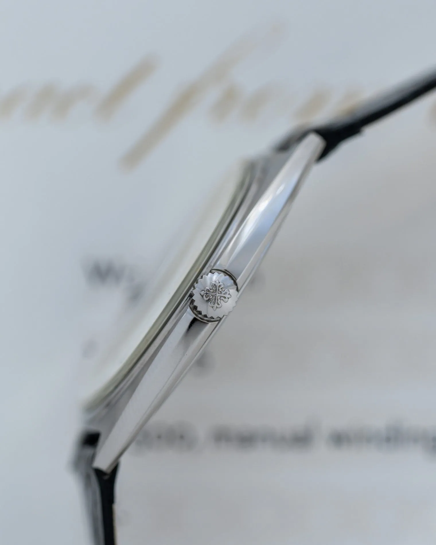 Patek Philippe カラトラバ 3574 SS ブルーダイアル アーカイブ付き