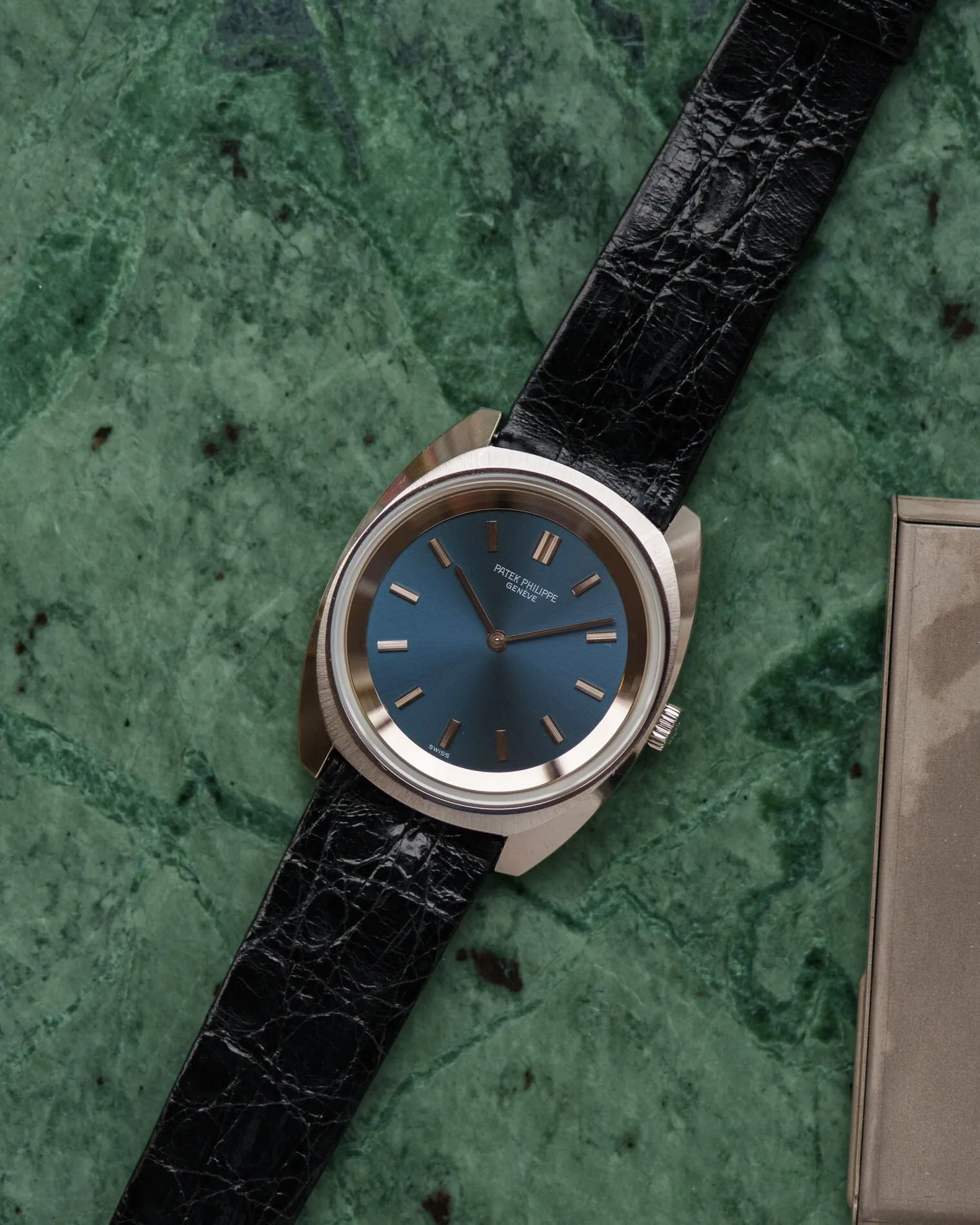 Patek Philippe カラトラバ 3579 スティール ブルーダイアル 修理明細書付き