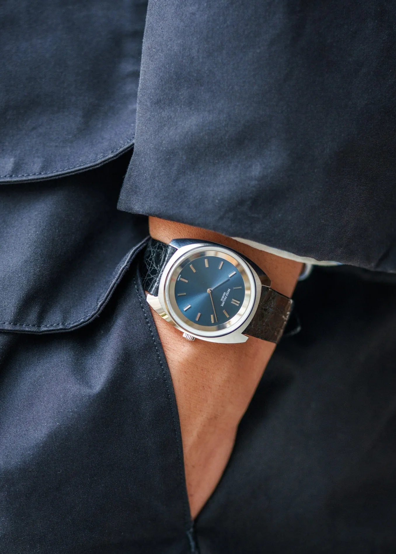 Patek Philippe カラトラバ 3579 スティール ブルーダイアル 修理明細書付き